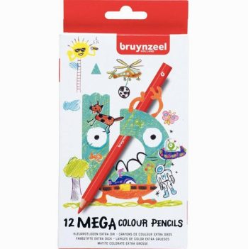 Set of 12 Assorted Jumbo Colored Pencils in Cardboard Case
