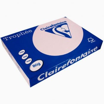 Pack of 500 sheets A4 pink 80gsm paper CLAIREFONTAINE TROPHY