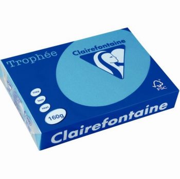 Pack of 250 Turquoise Blue A4 Sheets 160gsm CLAIREFONTAINE TROPHY