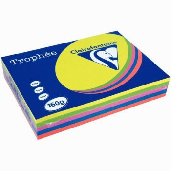 Clairefontaine TROPHEE Intense Assorted A4 160gsm Paper, Pack of 250 Sheets