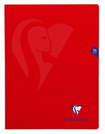 Mimesys cahier piqué polypro 24x32cm 96p séyès Rouge Clairefontaine