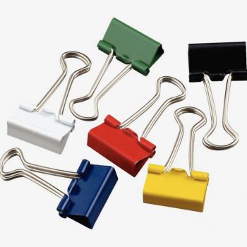 Set of 40 assorted color 19mm binder clips