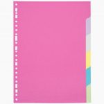 Set of 6 neutral tab index dividers, 170g file card, size 21x29.7 cm