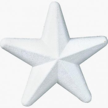 Set of 10 polystyrene stars, 20 cm diameter