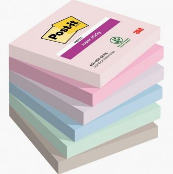 Set of 6 extra-sticky repositionable Soulful notes, 76x76 cm