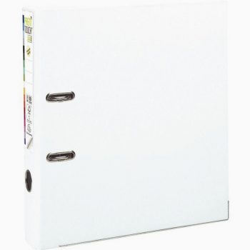 Classeur à levier en plastique PREM'TOUCH format A4 maxi dos 5 cm blanc