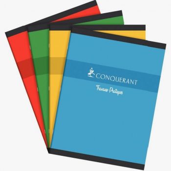 Cahier de travaux pratiques coloris assortis Conquerant 96 pages 70g / 120g 24 x 32 cm Seyes / Uni blanc