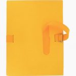 Sturdy Stretch Folder with Strap, Woven Texture, 24x32 cm, Yellow