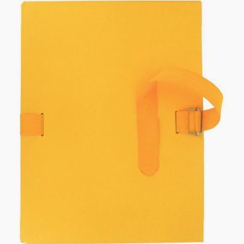 Sturdy Stretch Folder with Strap, Woven Texture, 24x32 cm, Yellow