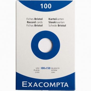 Boîte de 100 fiches bristol non perforées carte forte 205 g uni blanc 10 x 15 cm