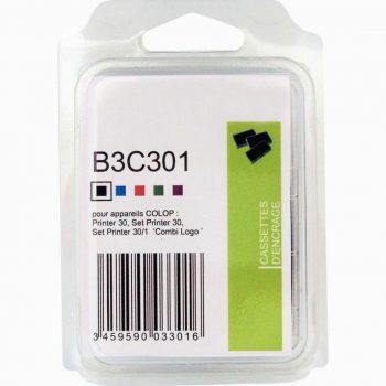 Pack of 3 black ink pads compatible with Colop Printer 30, Set Printer 30, and Set Printer 30/1 Combi Logo Devices
