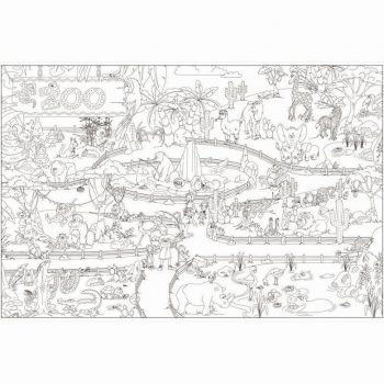 Coloriage géant thème le zoo
