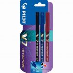 3 rollers V7 Hi-Tecpoint pointe moyenne 0,7mm coloris assortis Pilot