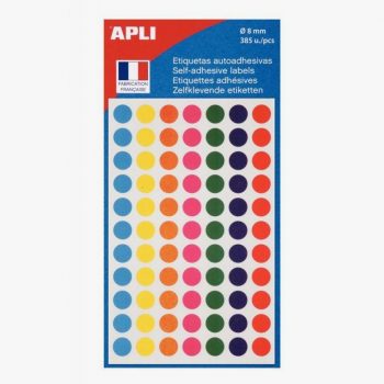 Etui de 385 pastilles de couleur diamètre 8mm coloris assortis
