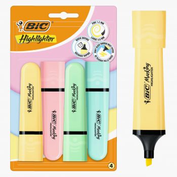 4 Surligneurs plats - coloris Pastel