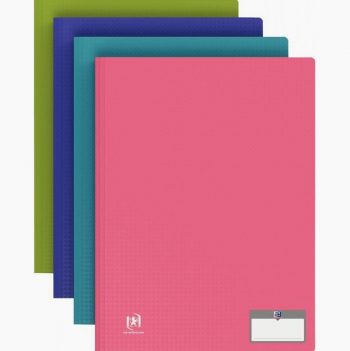 Set of 10 MEMPHIS document holders with 30 fixed pockets, 60 viewing sides, assorted modern colors