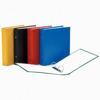 Ring Binder with 2 Round 30 mm Rings, Size 17x22 cm, Cardboard Cover Wrapped in Polypropylene, Assorted Colors