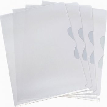 Set of 10 transparent PVC corner pockets, 14/100 mm thickness