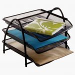 Set 3 corbeilles coulissantes en métal mesh noir