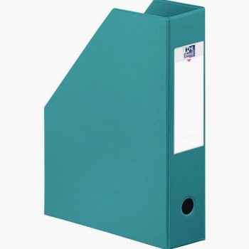 Boite de classement en PVC à pan coupé dos 7 cm bleu turquoise