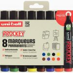 Boîte de 8 marqueurs pointe biseauté couleurs assorties