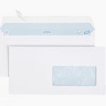 Boîte de 500 enveloppes blanches DL 110x220 80g/m² fenêtre 45x100 bande de protection