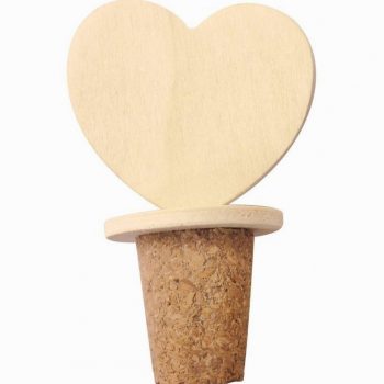 Lot de 6 bouchons en liège forme coeur