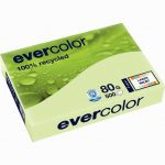 Ramette de 500 feuilles de papier recyclé 80g de format A4 vert clair EVERCOLOR