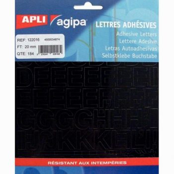 Pochette de 184 lettres 20mm noir