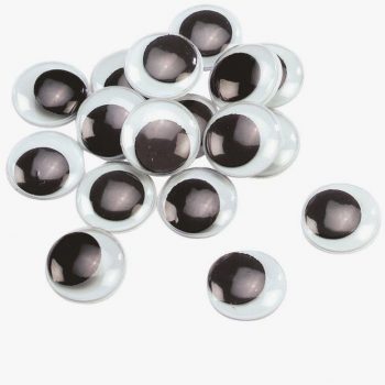 Sachet de 20 yeux mobiles à coller, diamètre 15 mm