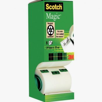 Tour distributrice de 8 rouleaux Scotch Magic 19 mm x 33 m