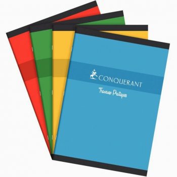 Cahier de travaux pratiques coloris assortis Conquerant 48 pages format A4 70g / 120g 21 x 29,7 cm Seyes / Uni blanc
