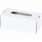 Set of 10 White Cardboard Tissue Boxes for Assembly and Decoration