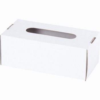 Set of 10 White Cardboard Tissue Boxes for Assembly and Decoration