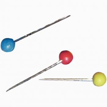 Box of 100 assorted round-headed marking pins, 6mm diameter