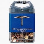 Set of 100 golden thumbtacks, 9 mm diameter