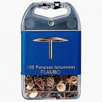 Set of 100 golden thumbtacks, 9 mm diameter