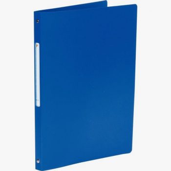 Classeur en polypropylène souple 5/10ème, 4 anneaux ronds diamètre 16 mm, pour format A4, bleu