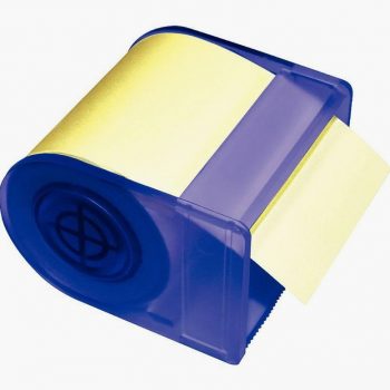 Refillable Sticky Note Roll 60 mm x 10 m in Pastel Yellow with Dispenser