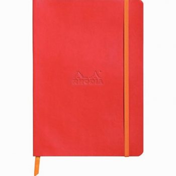 RHODIARAMA A5 Notebook, 160 dotted pages, flexible faux leather cover, poppy red