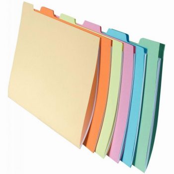 Set of 60 tabbed file folders for drawer use, 210g, assorted colors