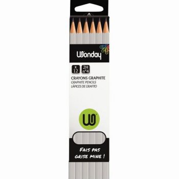 Set of 12 Sharpened 2H Graphite Drawing Pencils