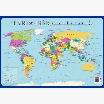 Educational PVC Wall Poster 76x52cm – World Map Theme
