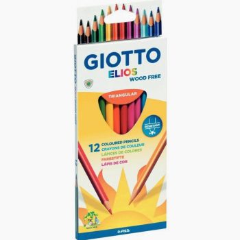 Etui de 12 crayons de couleur Elios Wood Free assortis