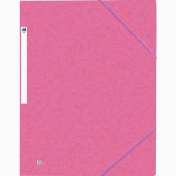 Chemise 3 rabats à élastiques TOP FILE+ en carte lustrée 4/10e 390g, rose pastel