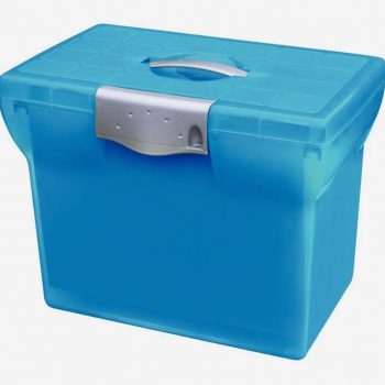 Valise en polypropylène OXFORD Class'N Go + 5 dossiers suspendus, bleu