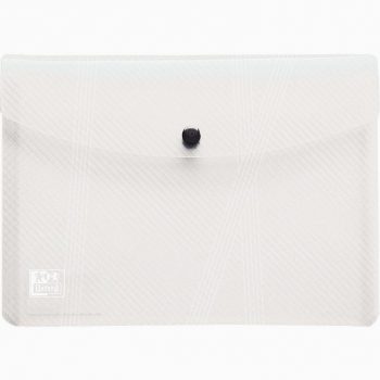 Paquet de 5 enveloppes en polypropylène incolore pour format A5 fermeture par bouton pression