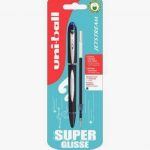 Stylo encre gel Jetstream bleu + 1 recharge bleue
