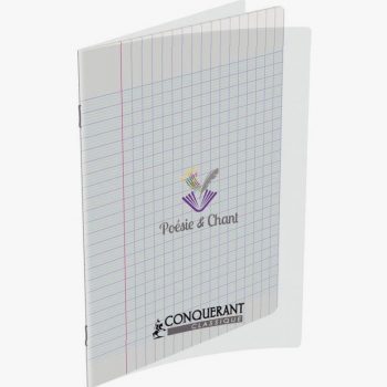Cahier de poésie et de chant incolore Conquerant 48 pages 90g / 120g 17 x 22 cm Seyes / Uni blanc