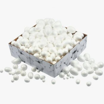 Carton de 550 boules et oeufs en styropor assortis